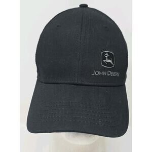 Genuine John Deere Black Strapback Hat Silver Logo‎ Baseball Cap United Rentals